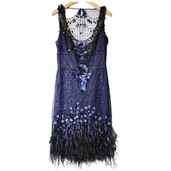 holiday feather dress Sochi Gown Hot Pink Feather Evening Dress main image 1
